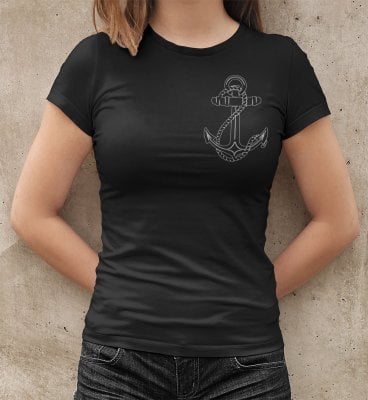 Black Anchor T-shirt Dam 1