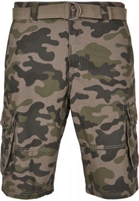 Cargo shorts med bälte kamouflage 1