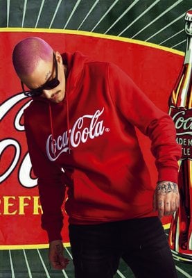 Coca Cola röd hoodie med brodyr 1