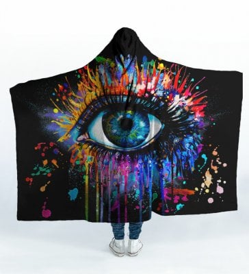 Colorful Eye Hooded Blanket