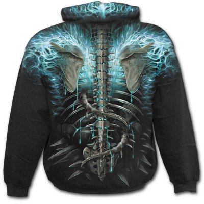 Flaming spine hoodie