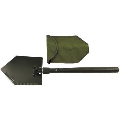 Folding Spade, wooden handle, 2-part, OD green 1