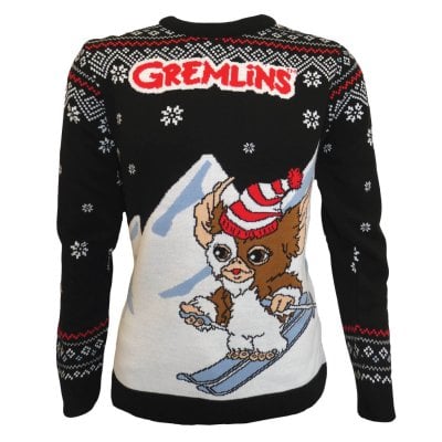 Gremlins - Gizmo Skiing stickad jultröja 1