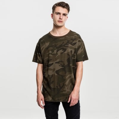 Kamouflage Oversized T-shirt oliv camo fram