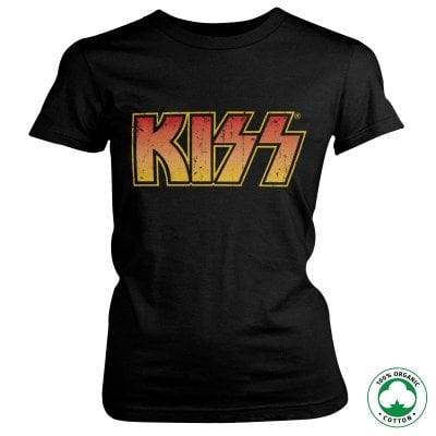 KISS Distressed Logotype Organisk T-shirt Tjej 1
