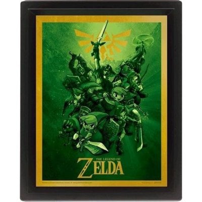 Legend Of Zelda - 3D poster med ram