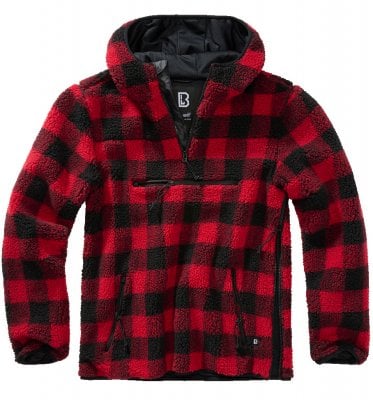 Lumberjack teddyfleece worker pullover röd/svart - herr 1