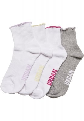 Multicolor Girly Small Edge Socks 4-Pack 1