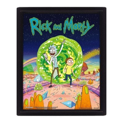 Rick And Morty Portal - 3D poster med ram