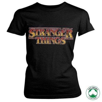 Stranger Things Fire Logo Organic Girly Tee 1
