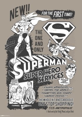 Superman - Super Hero Services Poster 61x91 cm 1