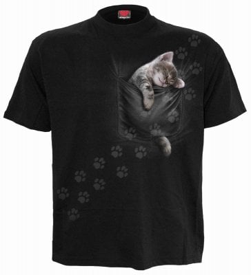 T-shirt med kattunge tryck herr
