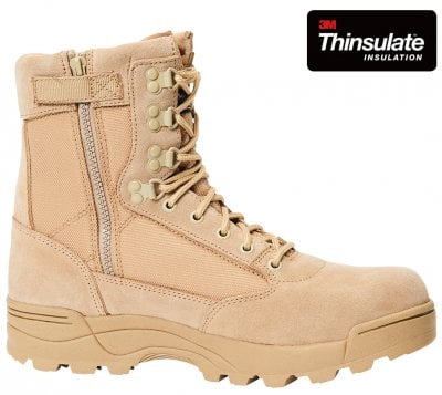 Tactical boots zipper beige