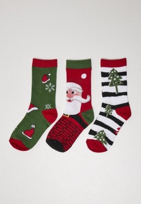 Stripe Santa Christmas Socks 3-Pack 1
