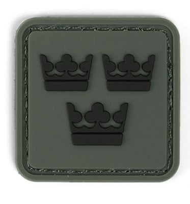 Tre Kronor enkel PVC-patch - grå